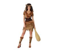 Atosa | Disfraz Cavernícola Mujer Adulto Neandertal | Incluye Vestido, Cubrecalzados y Cinta para el Pelo | Traje Prehistórico de Calidad y Cómod | Para Carnaval, Fiestas Temáticas y Halloween | M-L