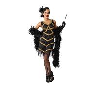 Atosa disfraz charlestón adulto mujer dorado M