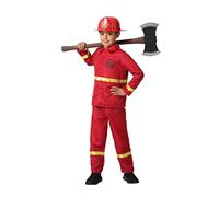 Atosa | Disfraz de Bombero Infantil Rojo para Niño | Incluye Chaquetón y Pantalón | Ideal para Niños Amantes de la Acción | Perfecto para Carnaval, Halloween y Fiestas Temáticas | 1-12 Años