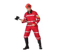Atosa | Disfraz de Bombero Rojo para Hombre Adulto | Incluye Chaqueta y Pantalón | Material Resistente y Cómodo | Ideal para Carnaval, Halloween y Fiestas Temáticas | Disfraces para Adultos |Talla XL