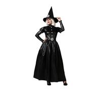 Atosa | Disfraz de Bruja Negro Adulto Mujer | Brujas, Magos | Disfraces para Halloween, Carnaval, Fiestas Temáticas | Incluye Sombrero, Vestido Largo y Cinturón | Cómodo, Divertido y Original | XXL