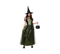 Atosa | Disfraz de Bruja Verde Oscuro para Halloween | Fiestas Temáticas y Celebraciones de Disfraces | Varias Tallas (XS a XL) | Look Icónico de Bruja Poderosa y Mágica
