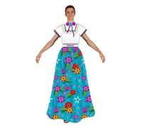 Atosa | Disfraz de Colombiana Azul para Mujer | Traje Folclórico Elegante y Festivo | Representación Cultural Vibrante | Perfecto para Carnaval, Festivales, Celebraciones y Eventos Temáticos | XL