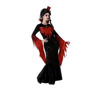 Atosa Disfraz de Vampiresa Mujer Adulta Elegante Vestido de Terciopelo Negro