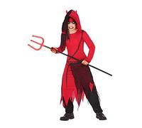 Atosa disfraz demonio niño infantil rojo y negro