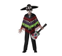 Atosa Disfraz de Esqueleto Poncho Musical Divertido Negro Niño