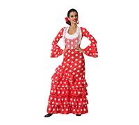 Atosa disfraz flamenca rojo flecos adulto XS