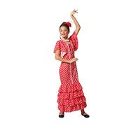 Atosa disfraz flamenca rojo niña infantil lunares colores 10 a 12 años