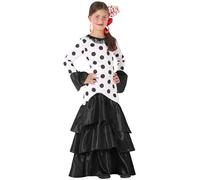 Atosa disfraz flamenca sevillana blanco negro niña infantil 5 a 6 años