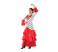 Atosa disfraz flamenca sevillana blanco rojo mujer adulto
