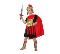 Atosa | Disfraz Gladiador Infantil | Centurión Romano para Niños | Túnica con Armadura Dorada y Capa Roja | Ideal para Carnaval, Halloween y Fiestas Temáticas | Traje Histórico y Divertido | 5-6 Años