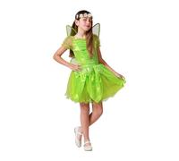 Atosa disfraz hada madrina verde brillante niña infantil 7 a 9 años