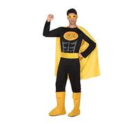 Atosa-39380 Disfraz Hombre Super héroe Comic, Color Negro, XS-S (39380)