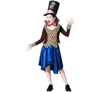 Atosa | Disfraz Infantil de Sombrerera Loca para Niña | Incluye Sombrero, Chaqueta, Chaleco, Pajarita y Falda | Ideal para Carnaval, Halloween y Fiestas Temáticas | 1-12 Años
