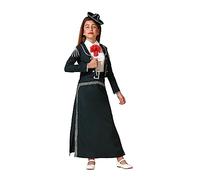 Atosa | Disfraz Mariachi para Niña | Traje Infantil Festivo de Cultura Mexicana | Incluye Chaqueta, Falda y Camisa con Pajarita Roja | Traje Negro Infantil Elegante | Carnaval, Halloween | 1-12 Años