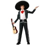 Atosa | Disfraz Mariachi para Niño | Incluye Chaqueta, Pantalón y Camisa con Pajarita Roja | Traje Negro Infantil Elegante para Carnaval, Fiestas Temáticas, Música Mexicana y Halloween | 1-12 Años