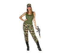 Atosa disfraz militar mujer adulto camuflaje verde XL