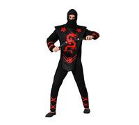 Atosa disfraz ninja adulto hombre rojo XL