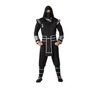 Atosa disfraz ninja negro adulto plateado XS