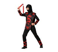 Atosa disfraz ninja niño infantil negro y rojo 3 a 4 años