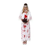 Atosa disfraz novia sangrienta mujer adulto zombie blanco M