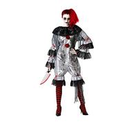 Atosa disfraz payasa macabra gris adulto mujer XS