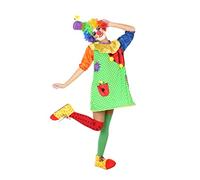 Atosa disfraz payasa mujer adulto retales arcoiris M