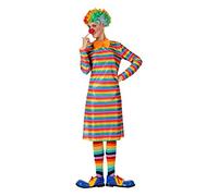 Atosa - Disfraz payasa Rayas Multicolores, M-L (7385)
