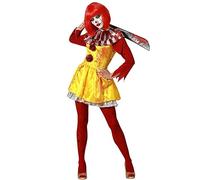 Atosa disfraz payaso amarillo halloween mujer adulto XS