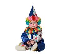 Atosa | Disfraz Payaso de Circo Bebé Azul con Lunares de Colores | Mono y Gorro | Ideal para Carnaval, Cumpleaños y Fiestas Infantiles | Cómodo y Divertido Traje para Bebés de 6 a 12 Meses