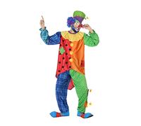 Atosa disfraz payaso hombre adulto retales arcoiris M