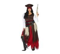 Atosa | Disfraz Pirata Mujer Adulto Marrón | Incluye Sombrero, Vestido y Cinturones | Traje de Corsaria Realista de Calidad | Para Carnaval y Fiestas | Inspirado en Piratas del Caribe | XL