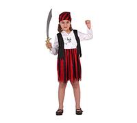Atosa disfraz pirata rojo negro niña infantil 3 a 4 años