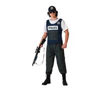 Atosa disfraz policia chaleco azul hombre adulto XL