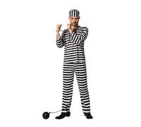 Atosa disfraz preso hombre adulto blanco y negro M