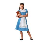 Atosa disfraz princesa azul vestido niña con delantal 7 a 9 años