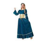 Atosa disfraz reina medieval vestido azul mujer adulto XS