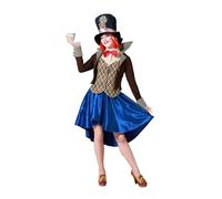 Atosa | Disfraz Sombrerera Loca | Incluye Sombrero de Copa, Pajarita, Chaleco, Chaqueta y Falda | Colorido | Excétrica y Desenfadada | Ideal para Carnaval, Halloween y Fiestas Temáticas | Talla XS-S