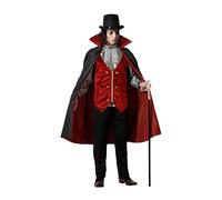 Atosa disfraz vampiro rojo con capa hombre adulto XL