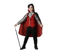 Atosa disfraz vampiro rojo con capa niño 7 a 9 años