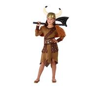 Atosa disfraz vikinga niña infantil marrón 3 a 4 años