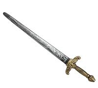 ATOSA espada medieval plateada 85 cm con empuñadura dorada para caballero
