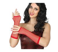 ATOSA guante rejilla rojo para disfraz años 80 o fluor