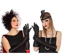 ATOSA guantes negros 42 cm para disfraz de villana o cabaret