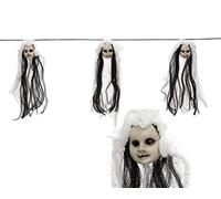 ATOSA guirnalda cabezas jíbaras con tela y pelo 153cm para halloween