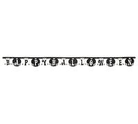 ATOSA guirnalda papel happy halloween blanco negro 230 cm