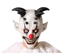 ATOSA máscara demonio payaso con cuernos negros y nariz roja