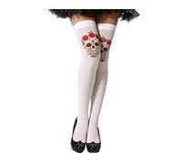 ATOSA medias blancas con calavera catrina y flores para mujer