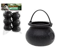 ATOSA mini calderos negros de bruja 5x7 cm pack 6 unidades
