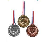 ATOSA pack de 3 medallas deportivas oro, plata y bronce con cintas